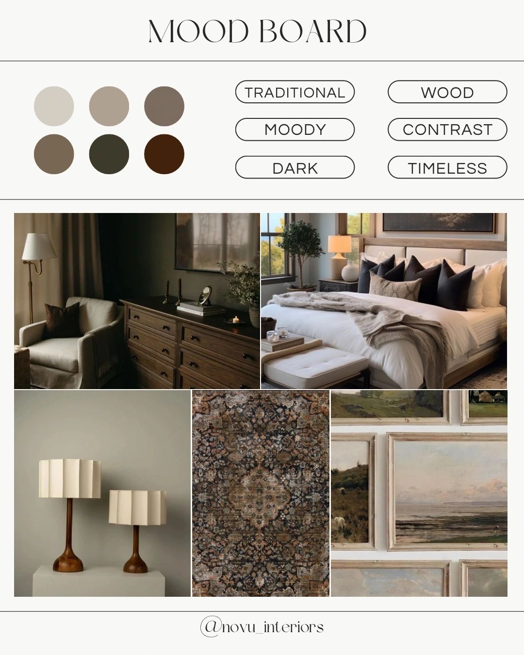 A studio moodboard brings colour, texture and reference imagery together to establish the design direction.